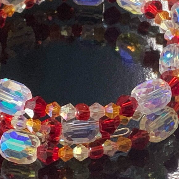 'Fire and Ice' glass beaded coil bracelet (Handmade) - Picture 3 of 4